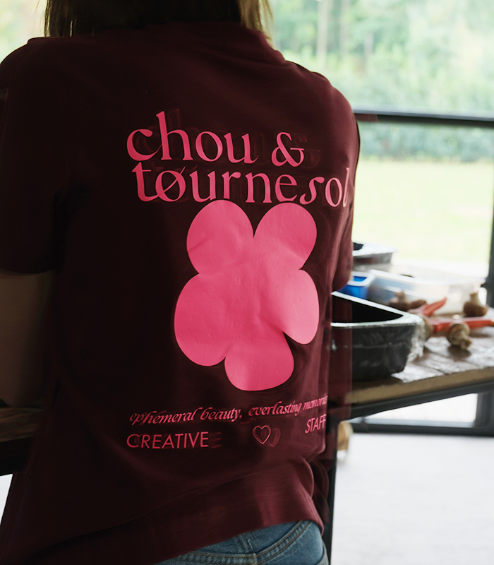 Chou et Tournesol backstage collab t shirt back view
